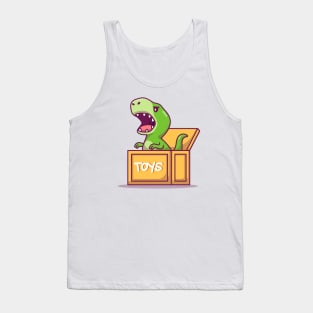 Cute Dinosaur In Box Tank Top